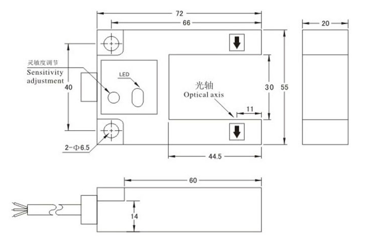 E3S-GS30E4_克特_U型槽开关_红外线光电感应_电梯平层传感器